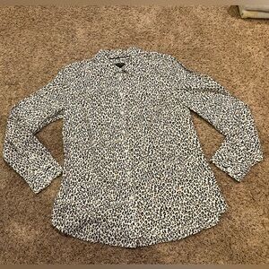 **BRAND NEW** Talbots Leopard Print Patterned Ladies Long Sleeve Blouse—-SMALL